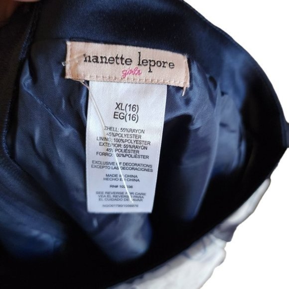 Nanette Lapore Girls Blue Floral Print Layered Satin Maxi Skirt Size XL 16 Years - Picture 14 of 15